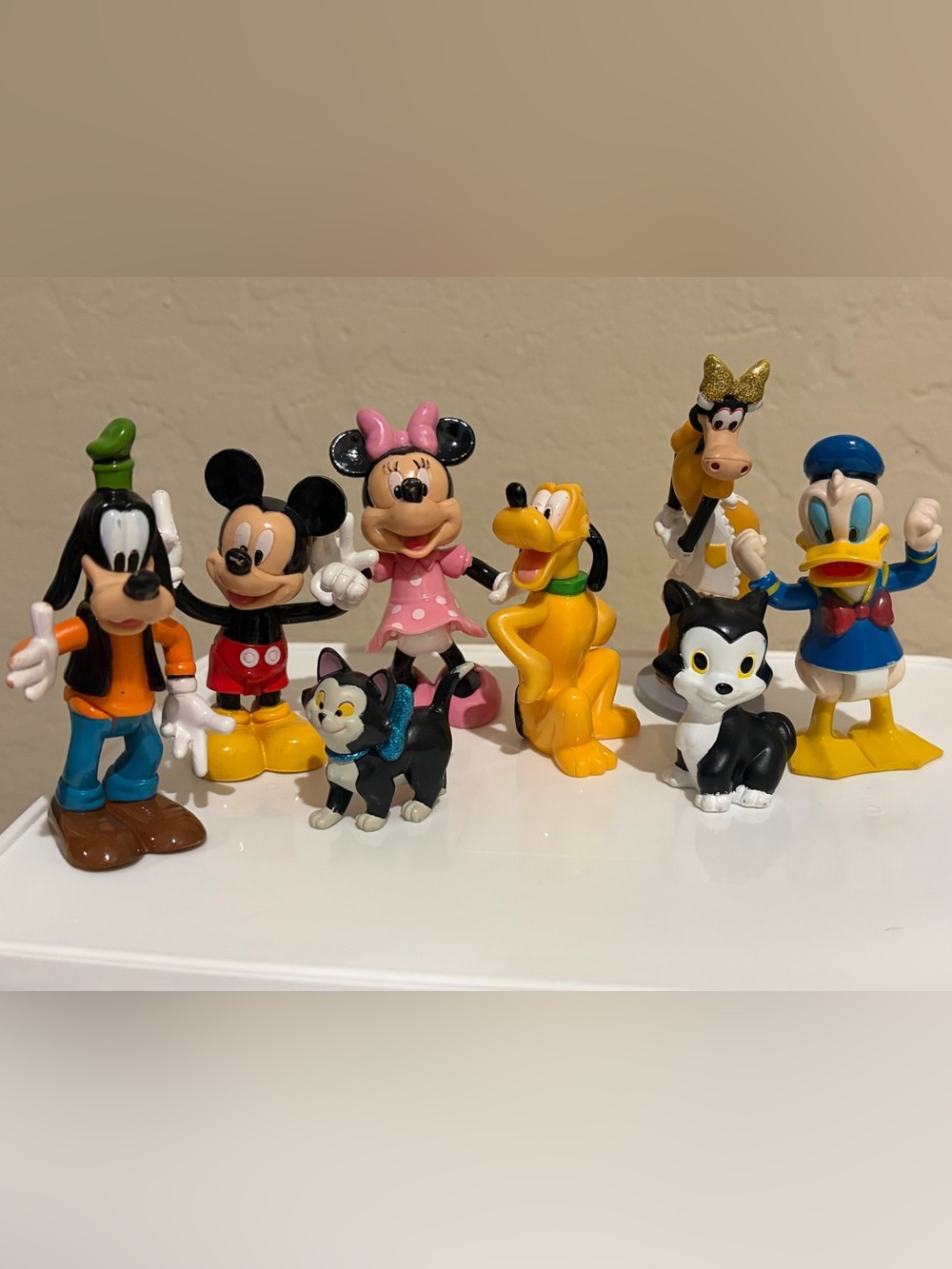 Disney Character Figures Vintage Lot Mickey Minnie Donald Pluto Goofy Toys